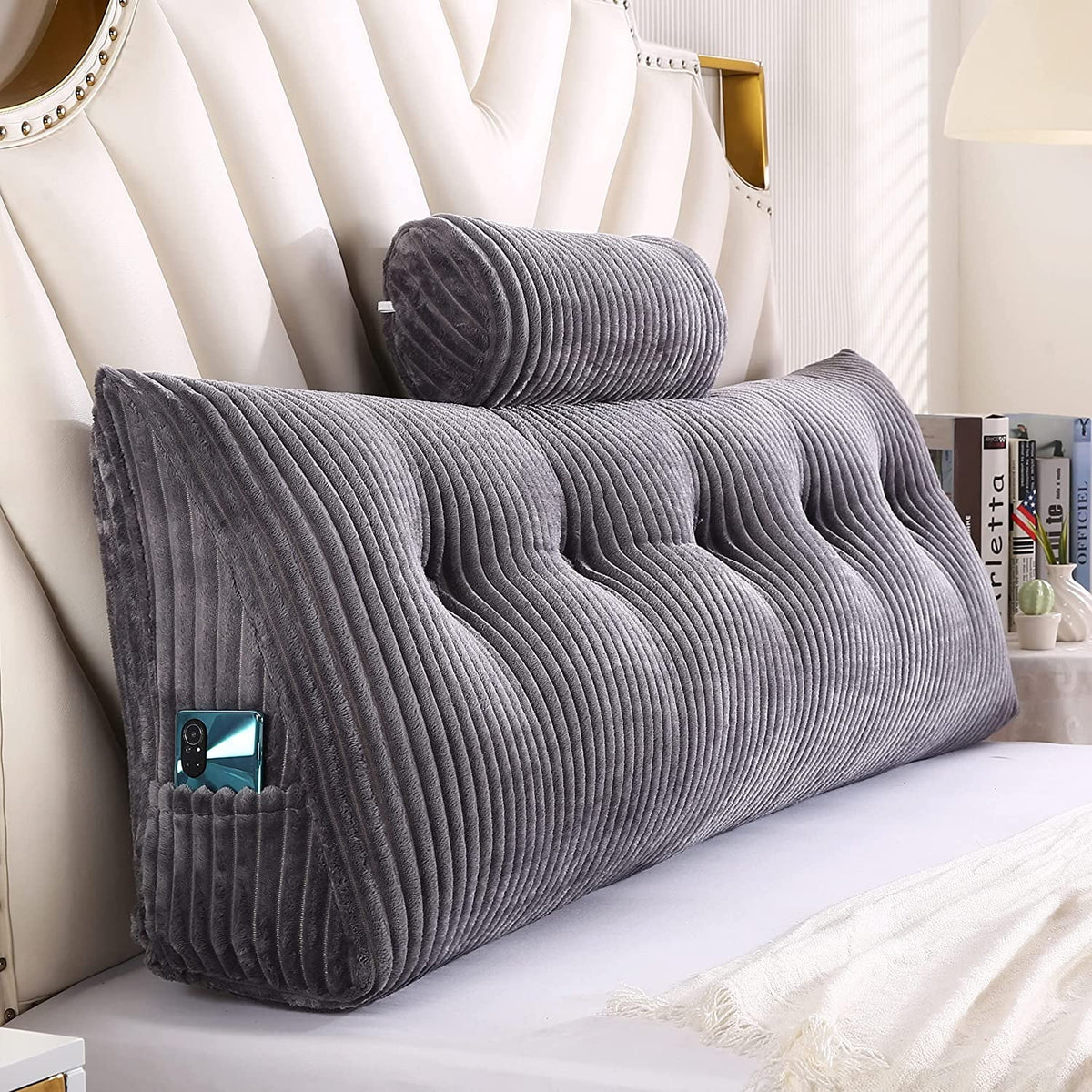 Wedge Headboard Pillows + Head Roll Pillow Bed Wedge Pillow D377