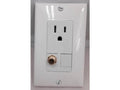 White Single Gang Wall Plate with 110V Power and Coax Cable TV F-Type H8733
