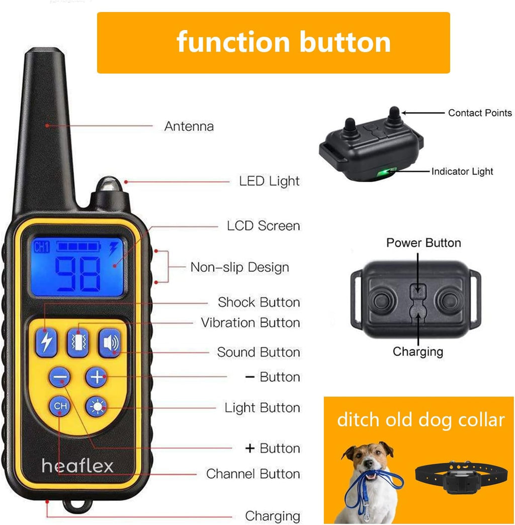 Waterproof Rechargeable Dog Training Collar Pack of 2 H68267