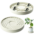 Gray 14 inch Round Plant Caddy with Wheels E648685
