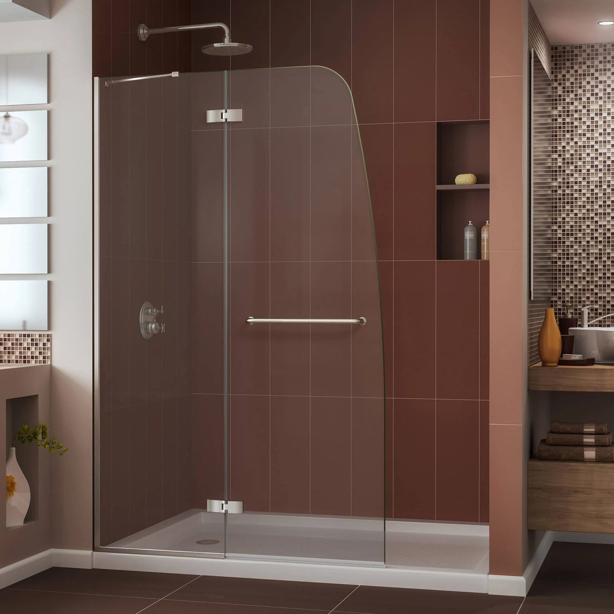 Frameless Shower Door in Brushed Nickel Q700744