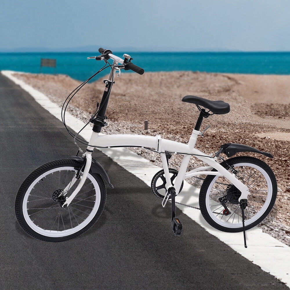 White 20 Inch 7 Speed Folding Bicycle Z19639