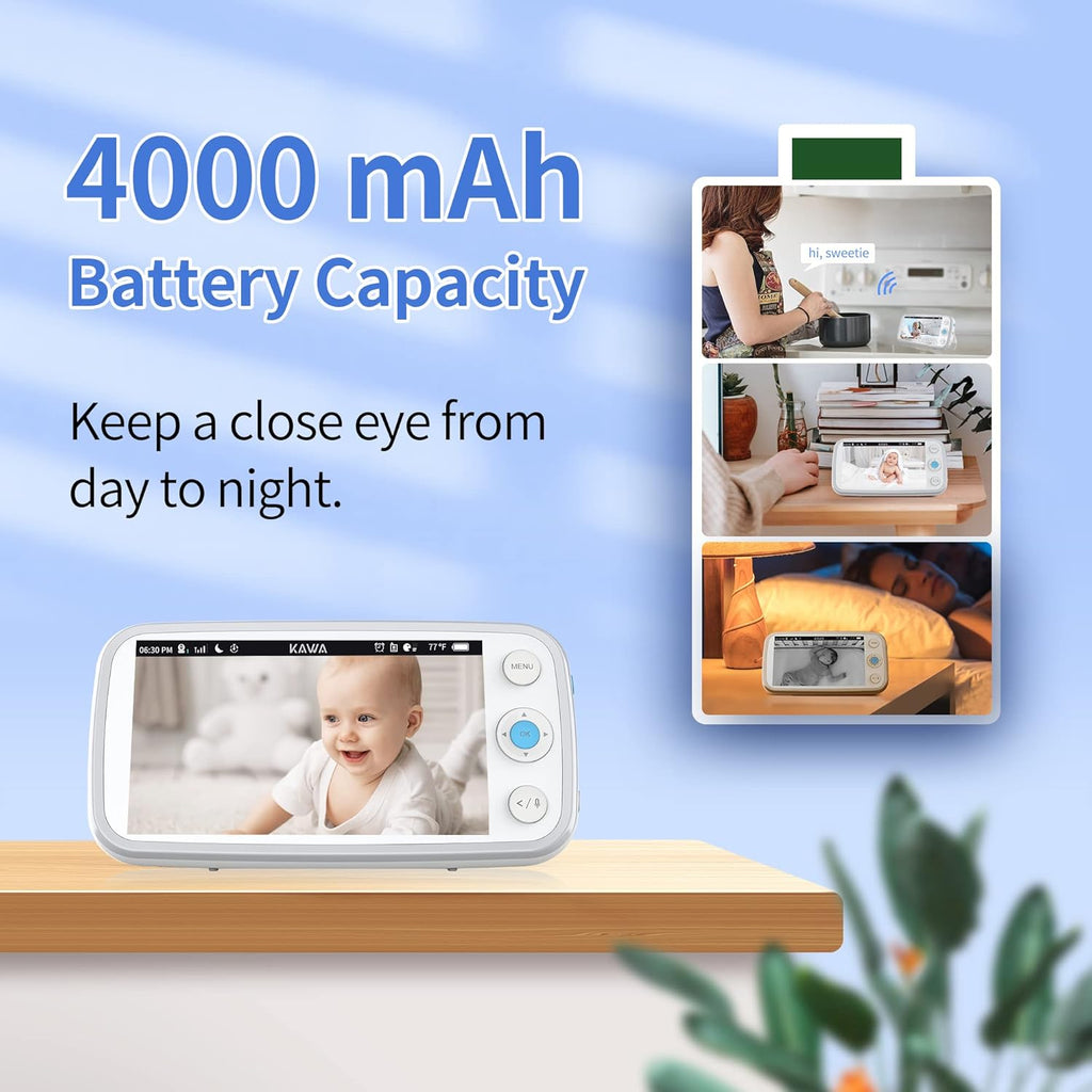 Baby Monitor with Camera and Audio, 720P HD Display, Night Vision, 2-Way Audio G437