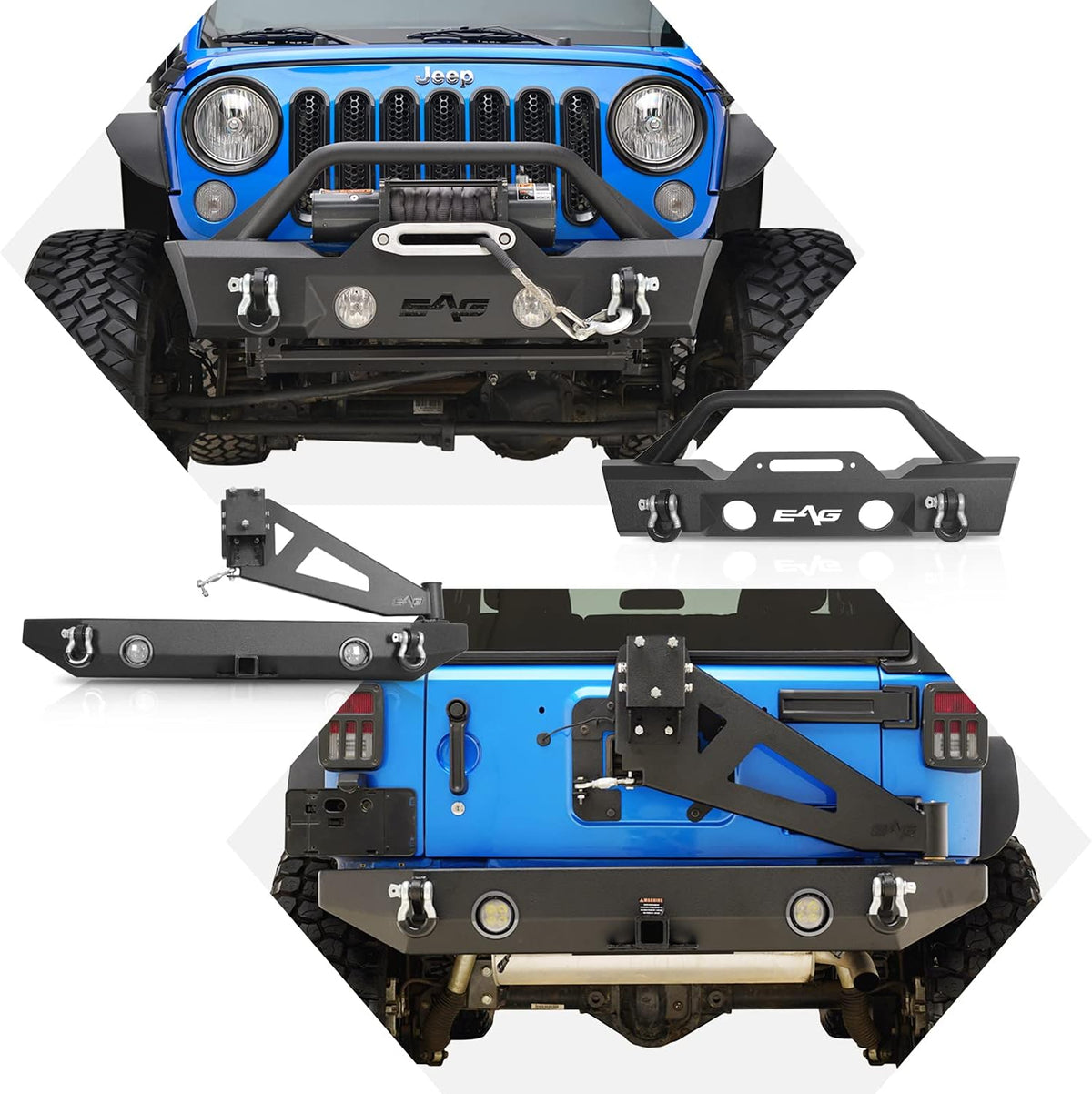 Front and Rear Bumper with Tire Carrier Combo O1642