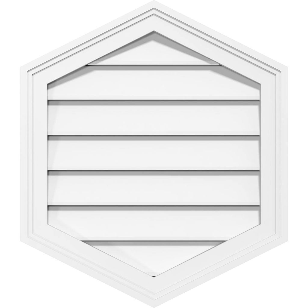 12x22W x 34x22H Vertical Peaked Surface Mount PVC Gable Vent N53013