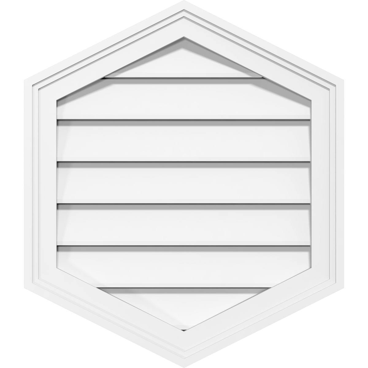 12x22W x 34x22H Vertical Peaked Surface Mount PVC Gable Vent N53013