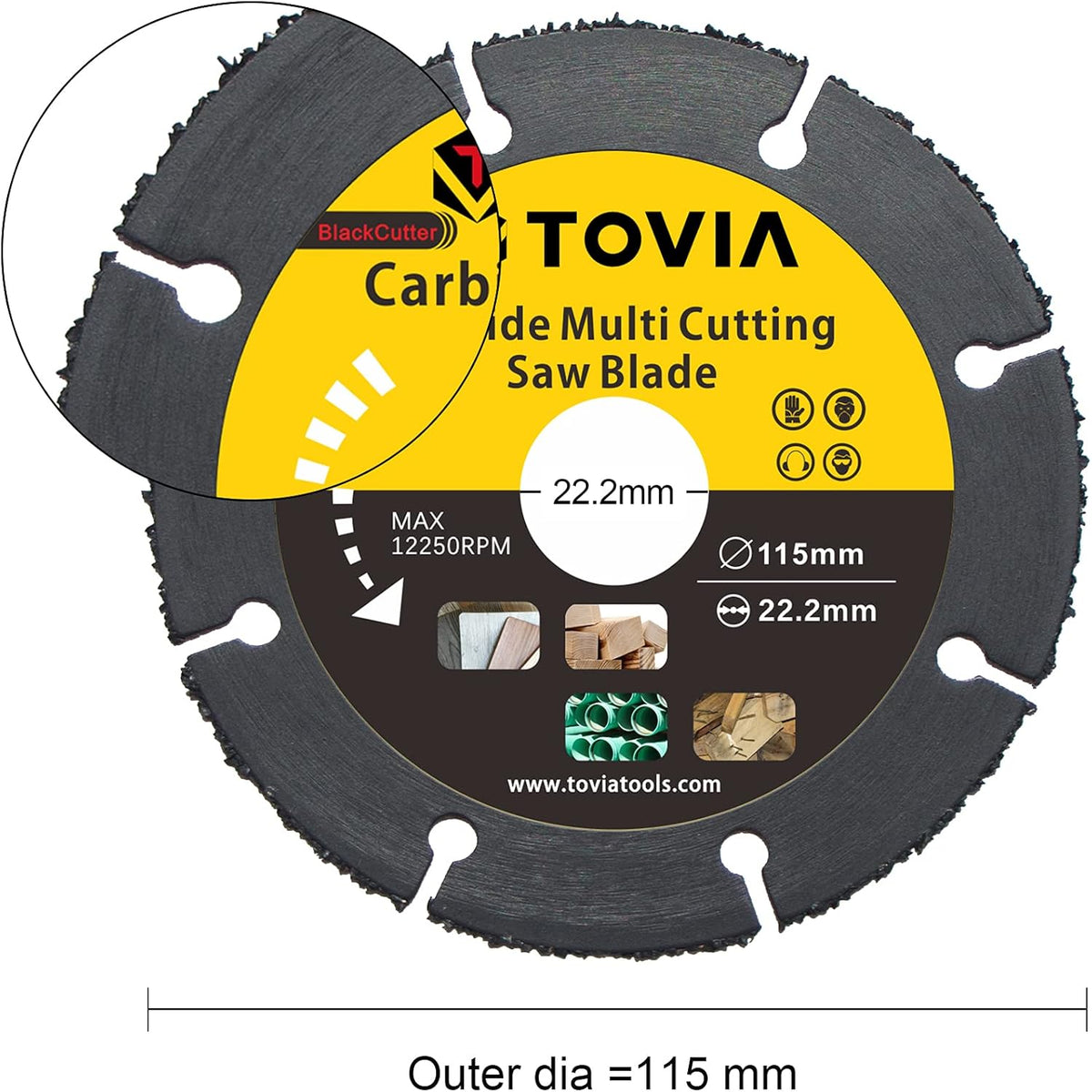 4 1/2 Carbide Multi Cutting Disc, Pack of 2 B365