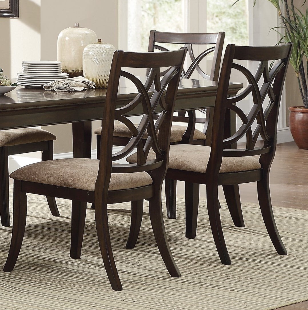 Cherry Finish 7pc Wood Dining Set with Extension Leaves I5168