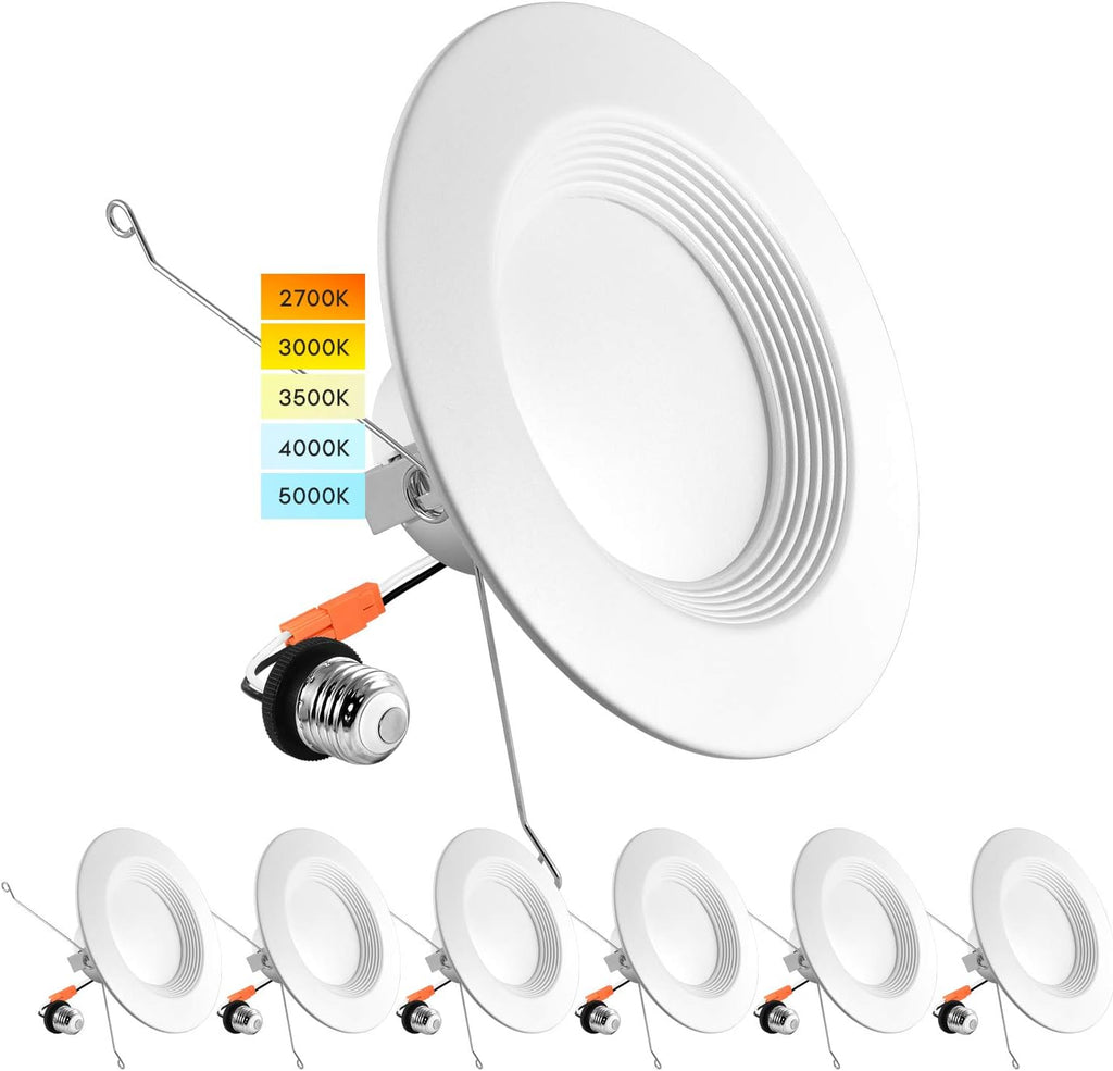 5/6 Inch LED Recessed Retrofit Downlight, 14W, Color Selectable, Dimmable, 4 Pack K494026