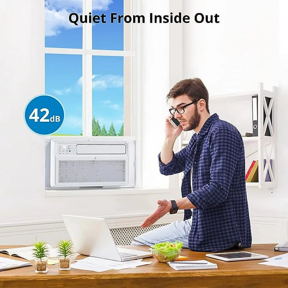 8,000 BTU Smart Window Air Conditioner with Remote Control L3968