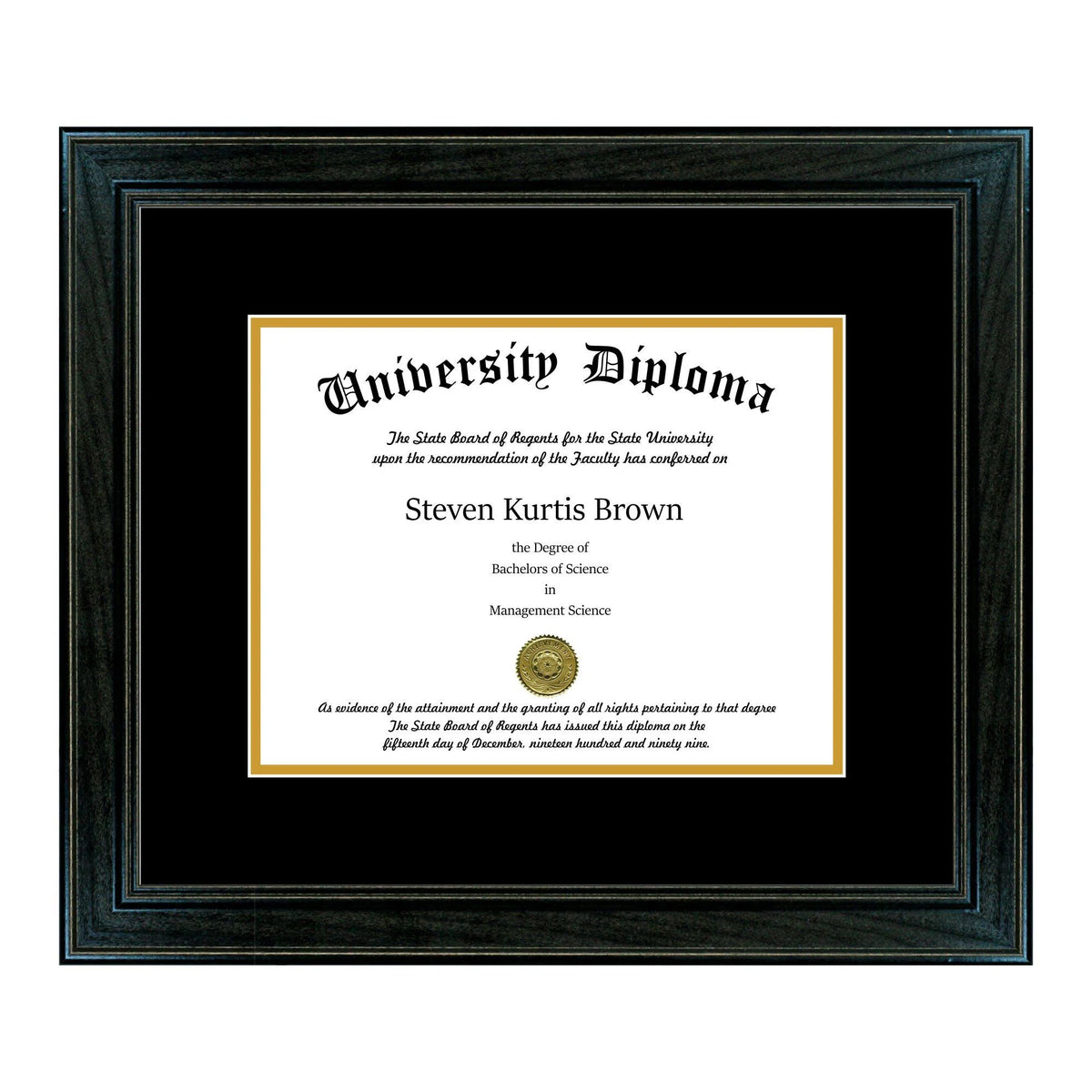 Black 1.5x22 Diploma Frame with Double Matting I787239