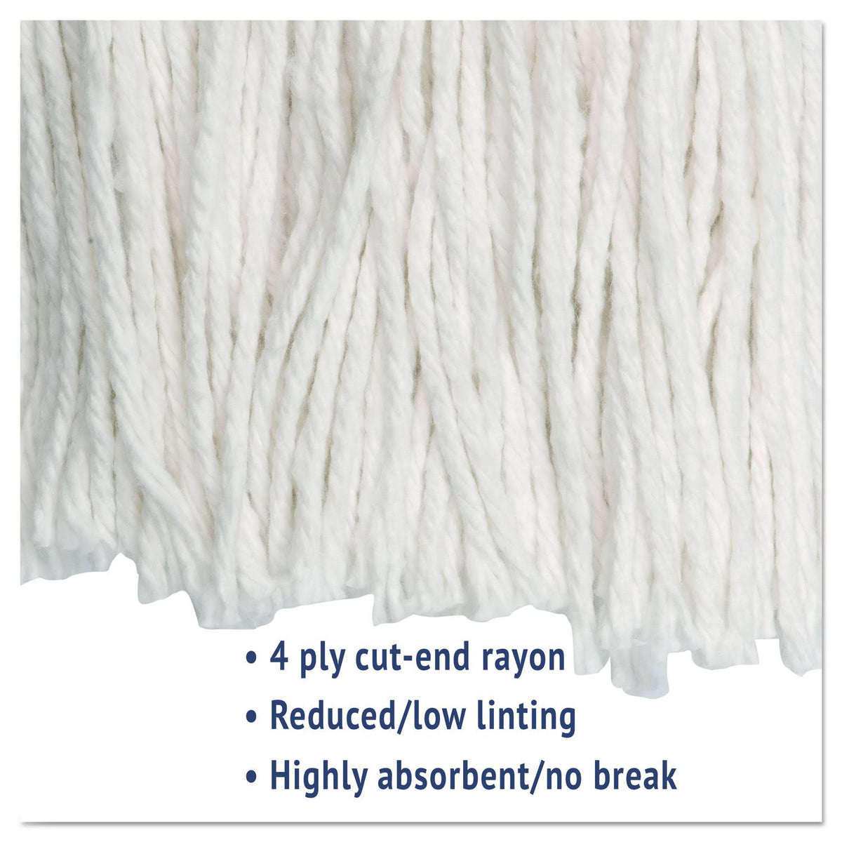 White Rayon Cut-End Wet Mop Head, 12/Carton G6141