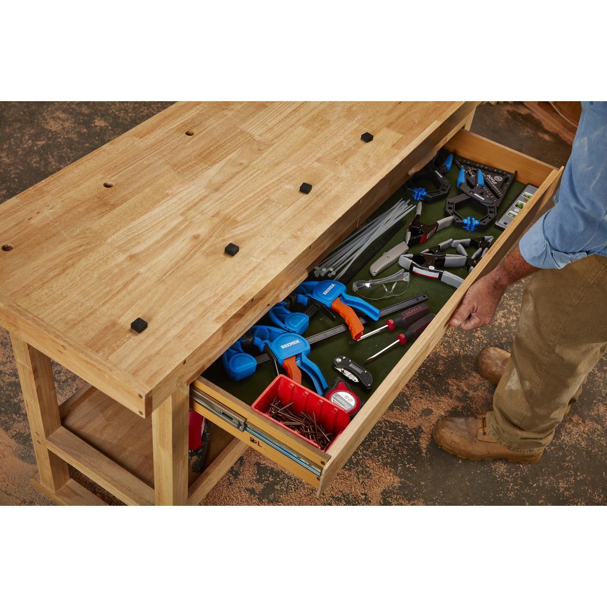 60 in. 3-Drawer Hardwood Workbench X43725