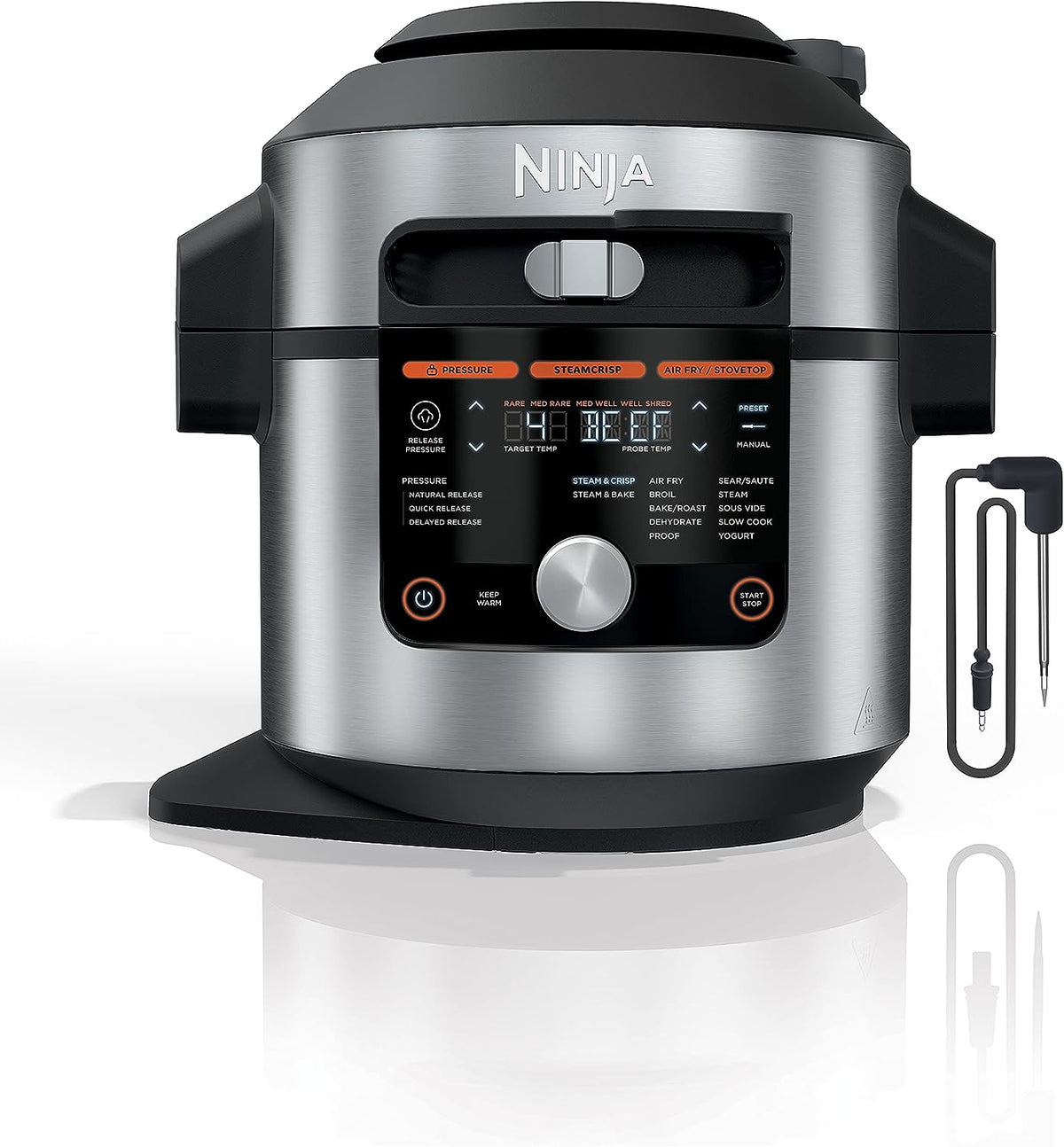 Silver/Black 8 Qt. Pressure Cooker Steam Fryer R563399