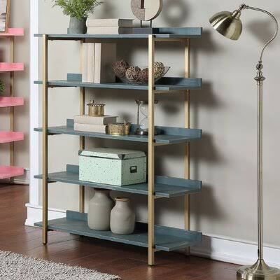 Antique Blue Steel Etagere Bookcase L394458