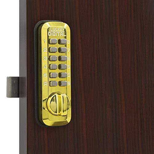 Bright Brass Mechanical Keyless Surface Mount Slide Deadbolt X38087
