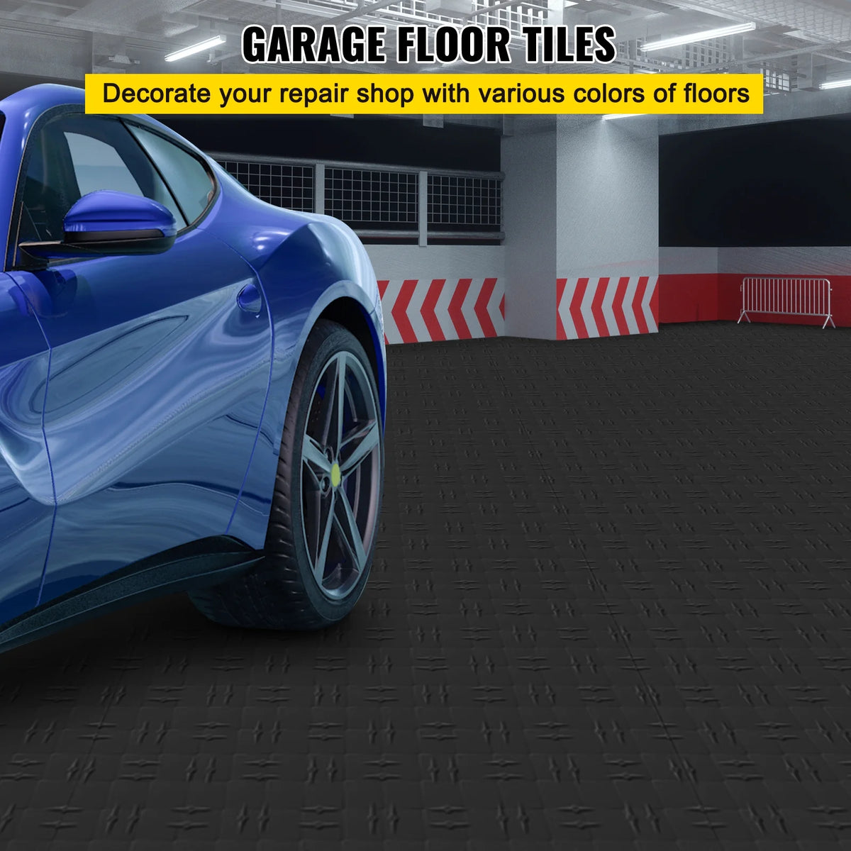 Black Interlocking Garage Floor Tiles G5217