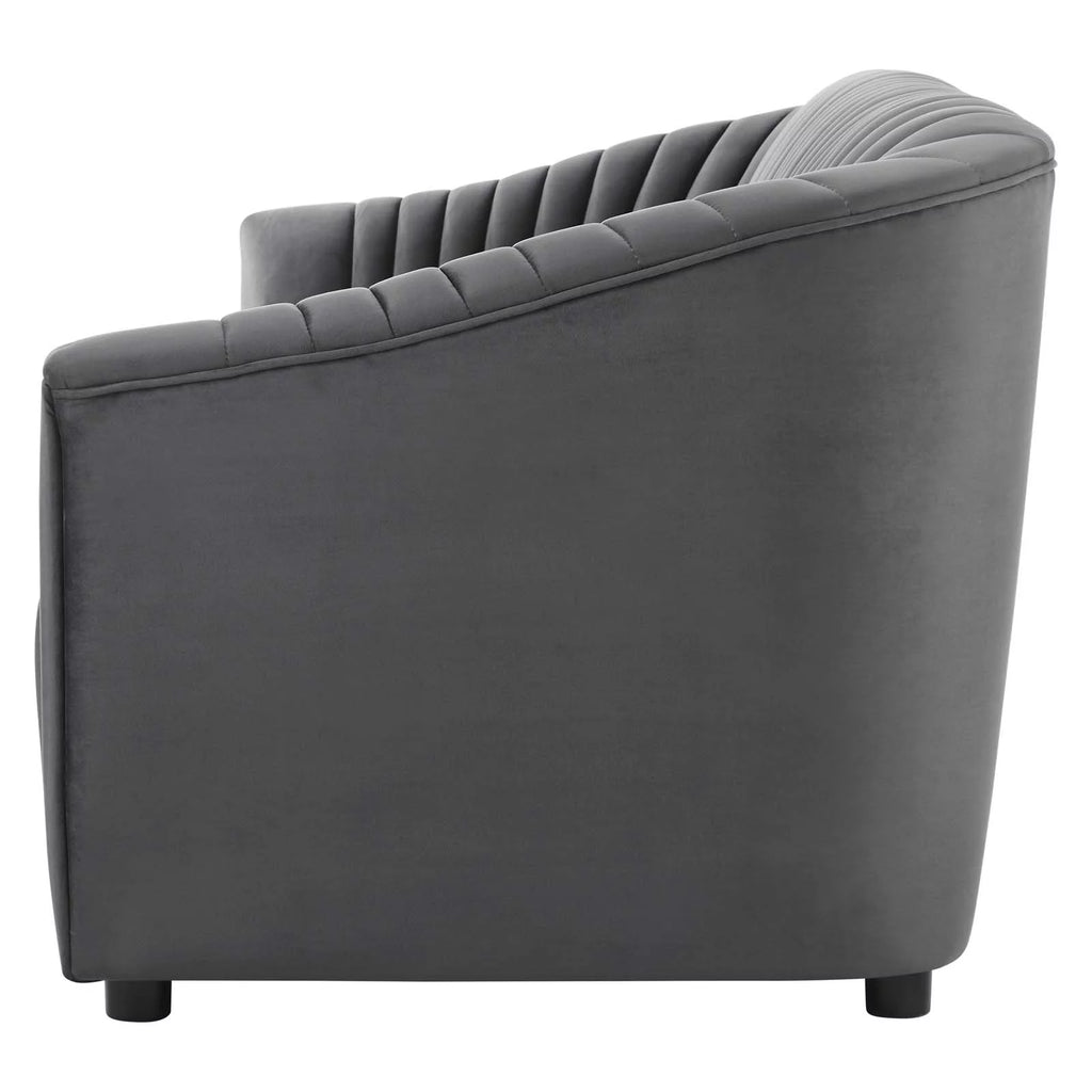 Charcoal Grey Velvet Tufted Sofa M999315
