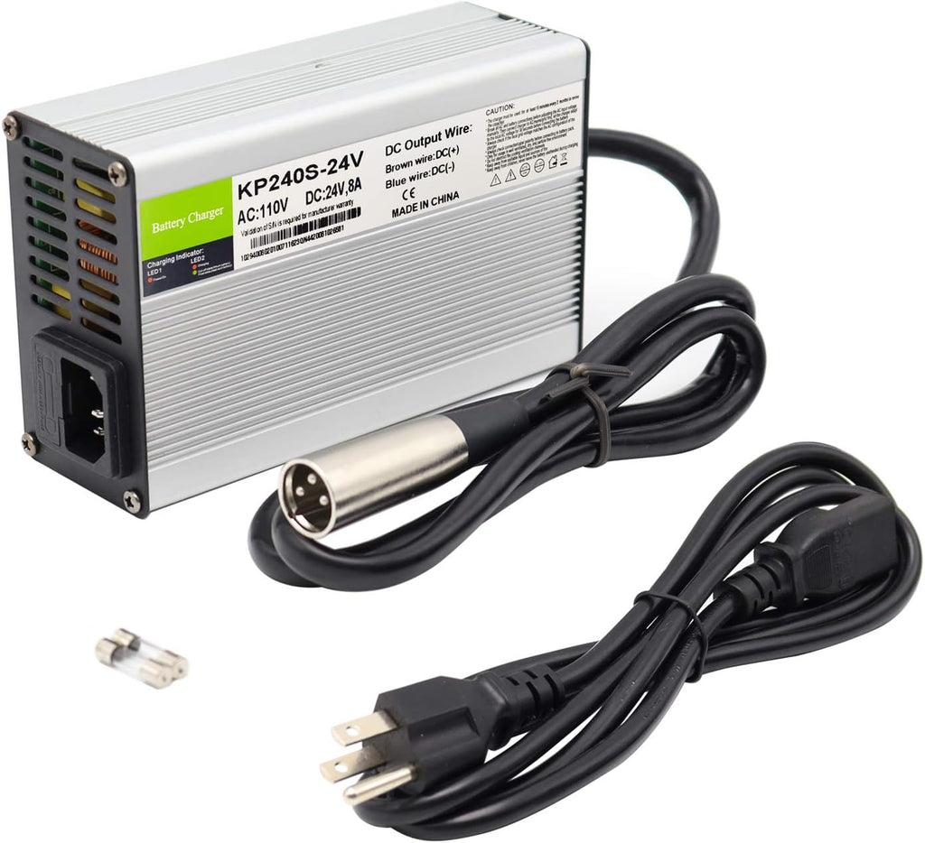 24V 8A Battery Charger with 3-Pin XLR Connector, Pack of 2 U336