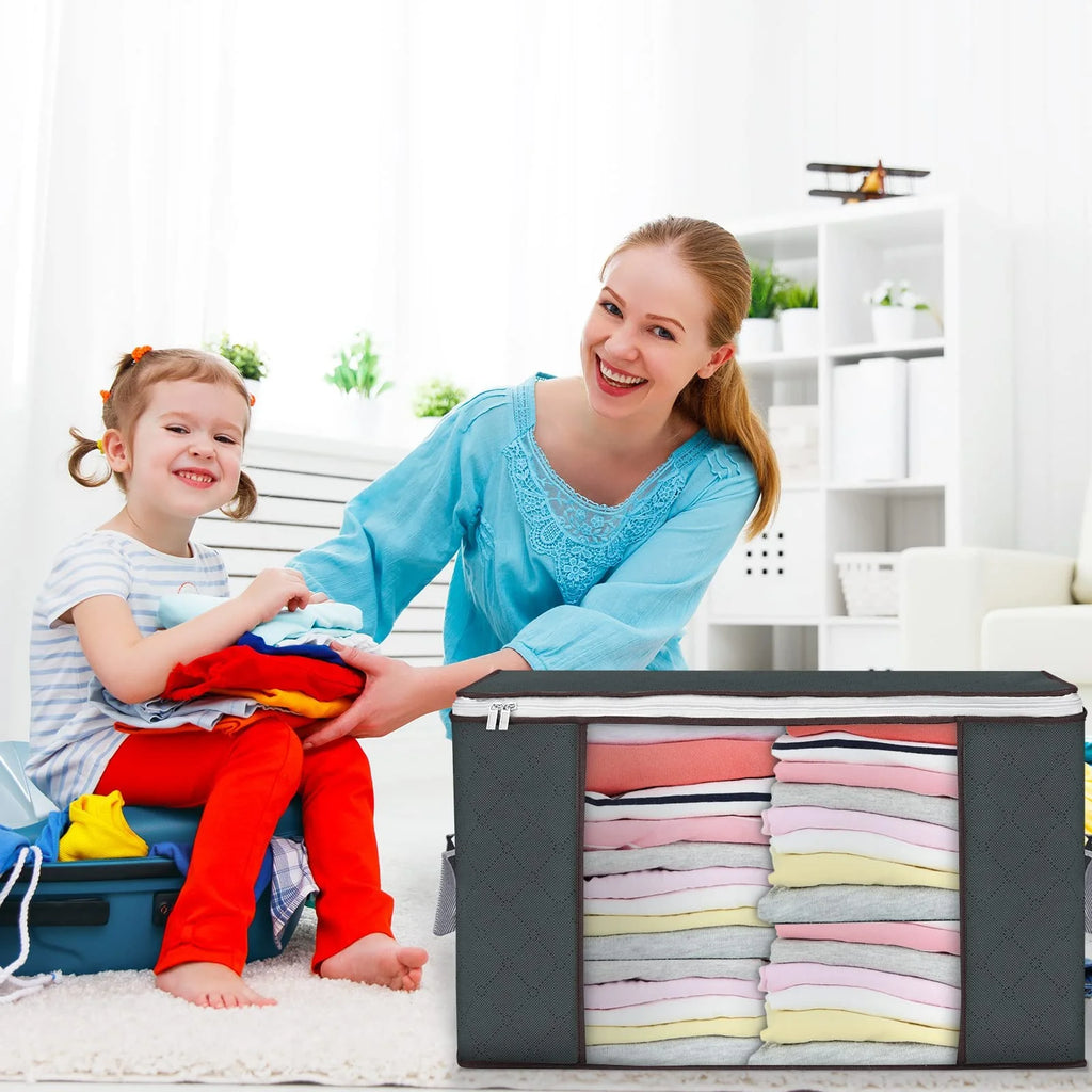90L Foldable Clothes Storage Bags with Handles X7472