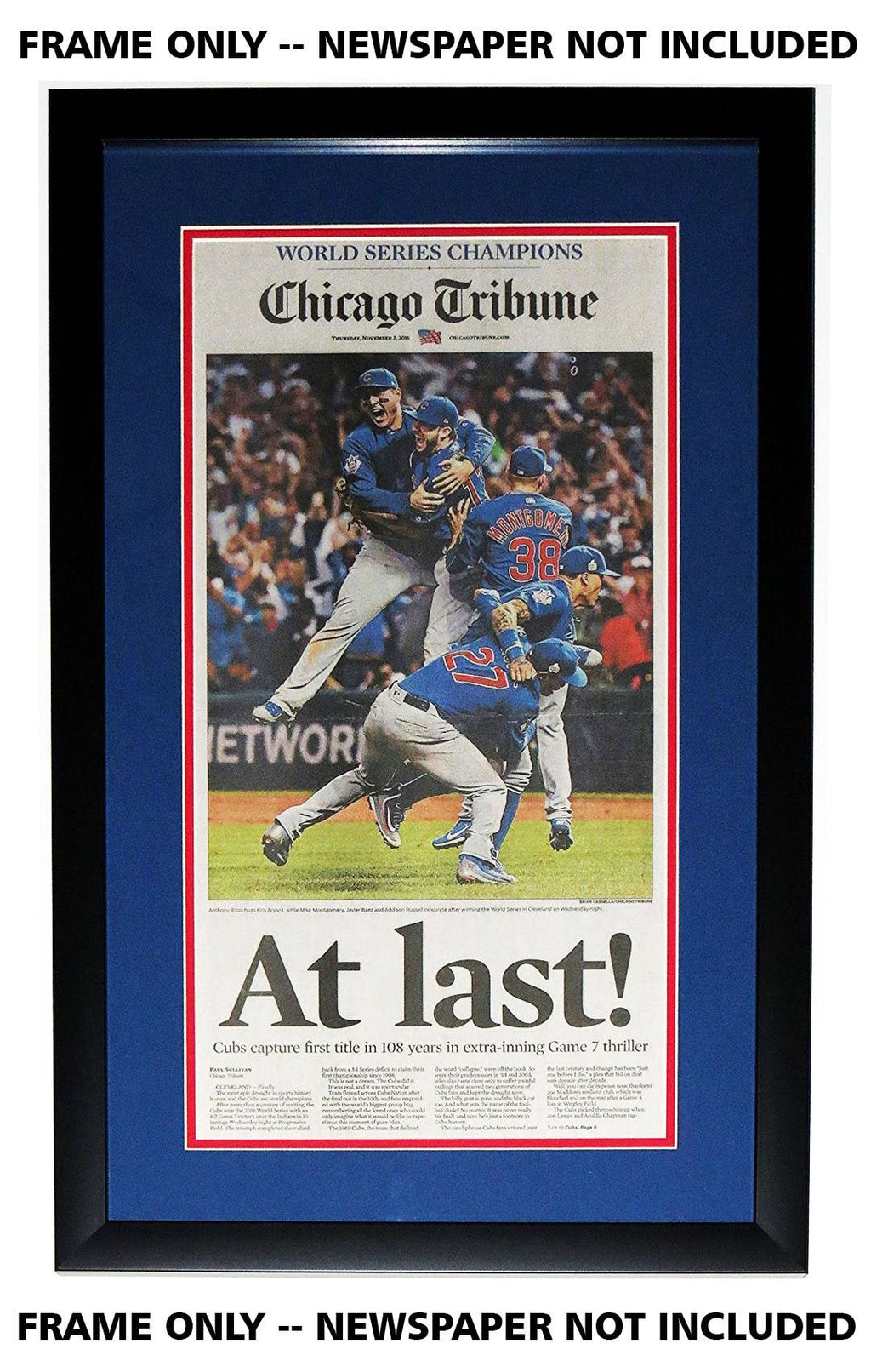 Newspaper Frame with Cubs Double Mat D3453