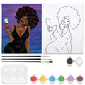 Pre Drawn Canvas Painting Kit with 8 Acrylic Colors, 3 Brush, 1 Pallet (12x16) M5032