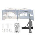 10x20ft Pop Up Canopy Tent with 6 SideWalls (Black) N5724