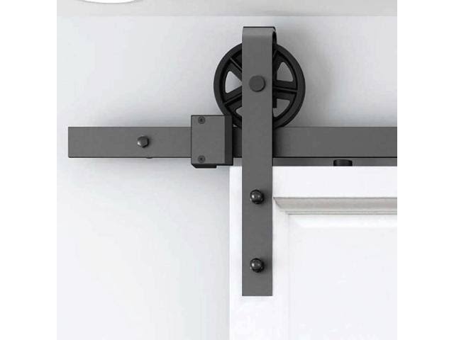 5-16FT Single Wood Sliding Barn Door Hardware Kit Carbon Steel I833381