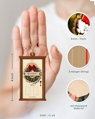 4" Wooden Hanging Christmas Ornament W3405