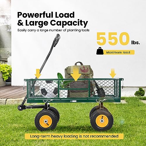 Heavy Duty Steel Garden Cart with 10 inch Tire K671554
