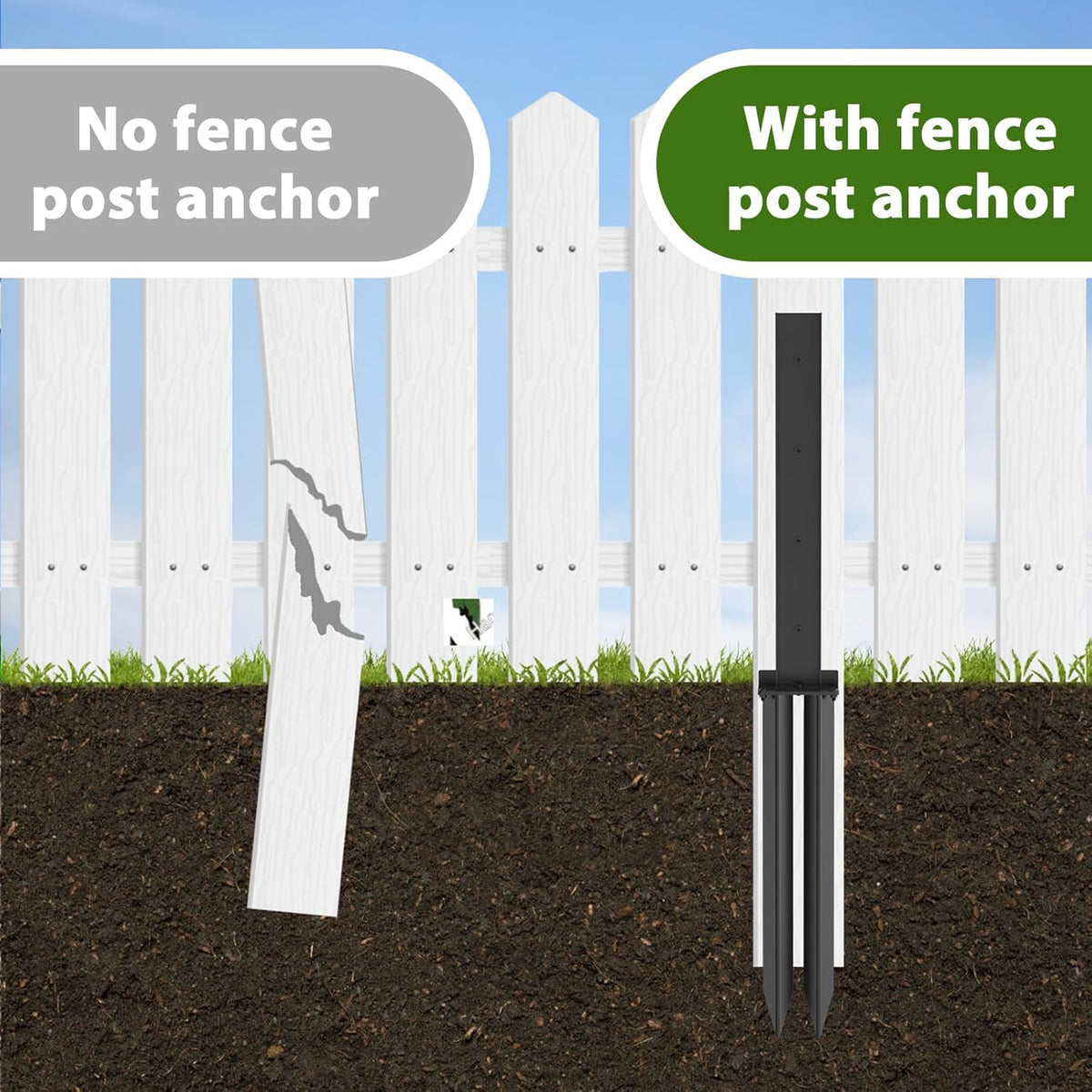 Heavy Duty Steel Fence Post Repair Kit Y367069