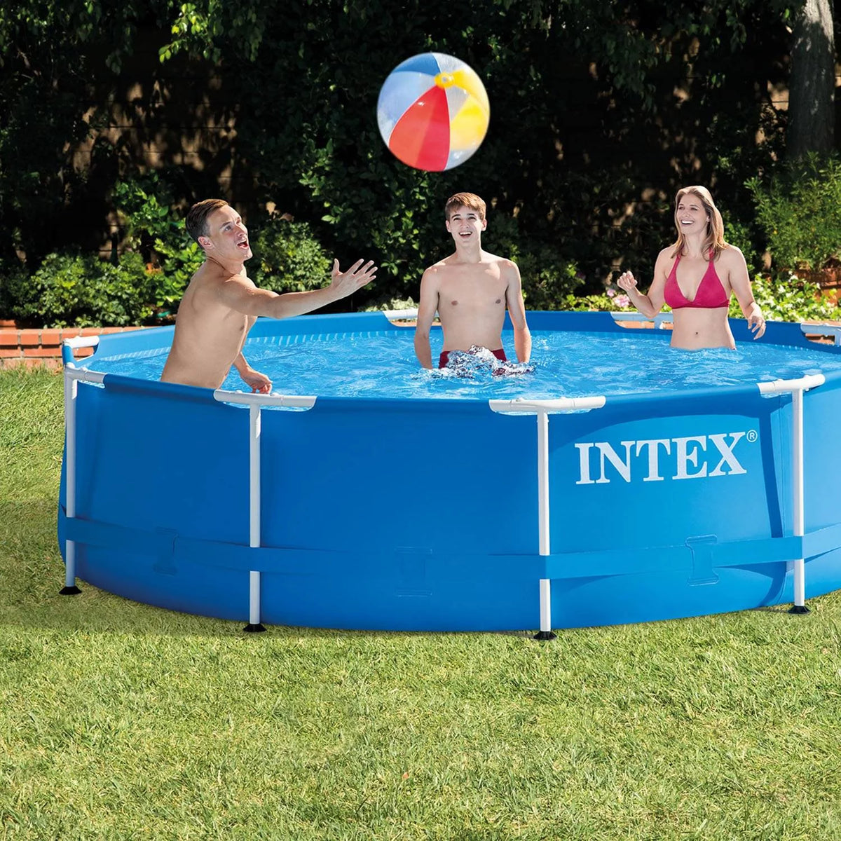 10' x 30 Metal Frame Round Outdoor Swimming Pool with Filter Pump & Cover T778680