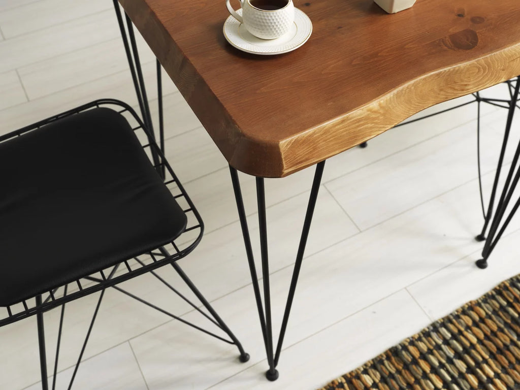 Solid Wood Dining Table with Metal Legs I9613
