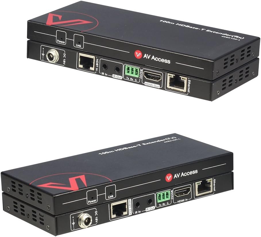 HDBaseT HDMI Extender Over Single Cat6a/7, 4K@60Hz 330ft/100m, PoE IR RS232 HDCP2.2, Zero Latency HDR, Dolby Atmos & DTS:X, CEC, 4K AV Access HDMI Balun U25270