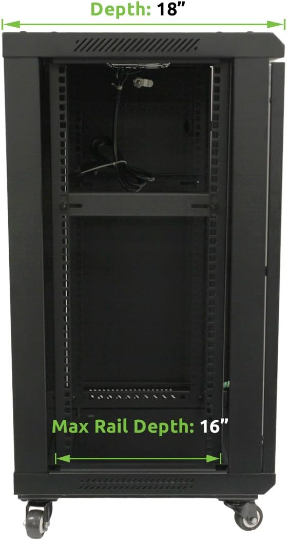 15U Wall Mount Network Server Cabinet Rack Enclosure with Casters L83359