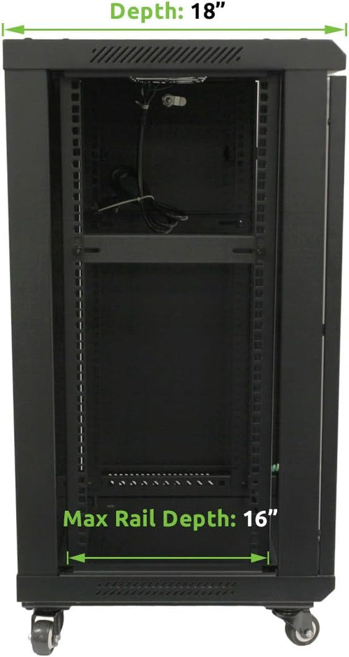 15U Wall Mount Network Server Cabinet Rack Enclosure with Casters L83359