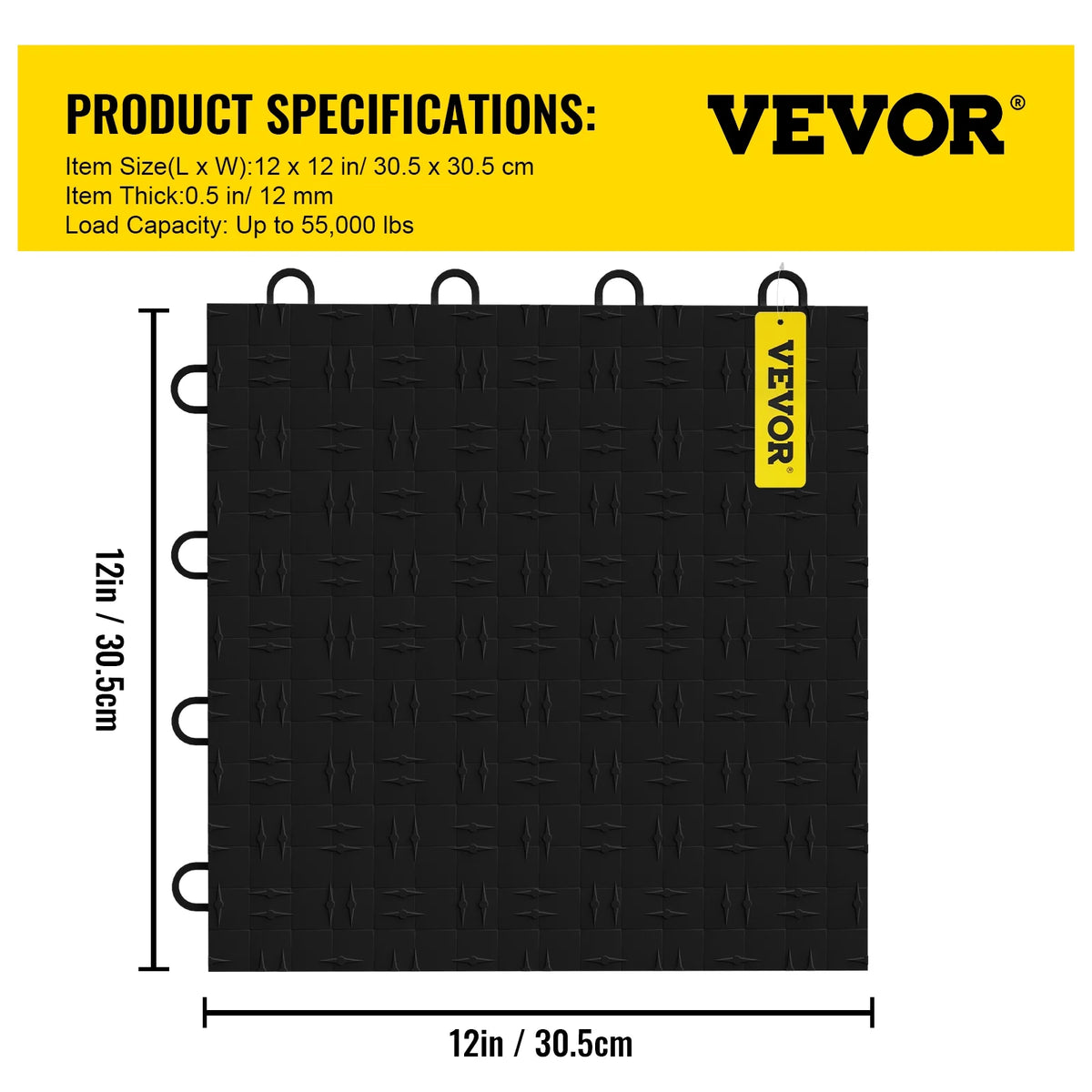 Black Interlocking Garage Floor Tiles G5217