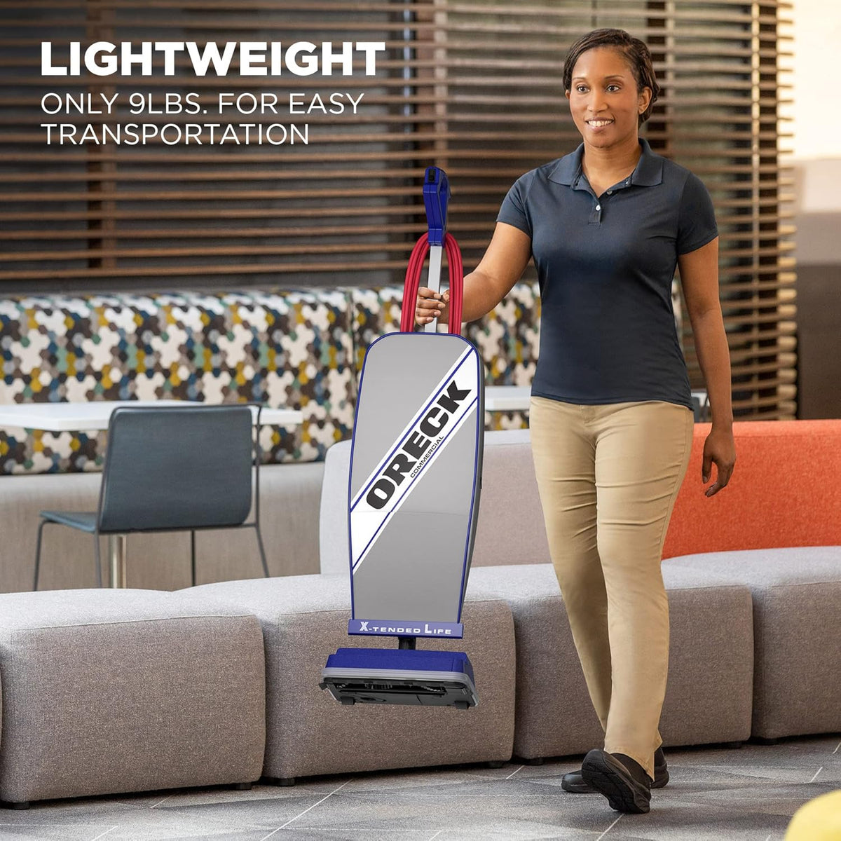 Commercial Upright Vacuum Cleaner, Gray/Blue M759