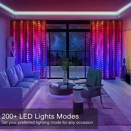 8ft x 6ft 144 LED RGB Color Changing Curtain Lights X87365