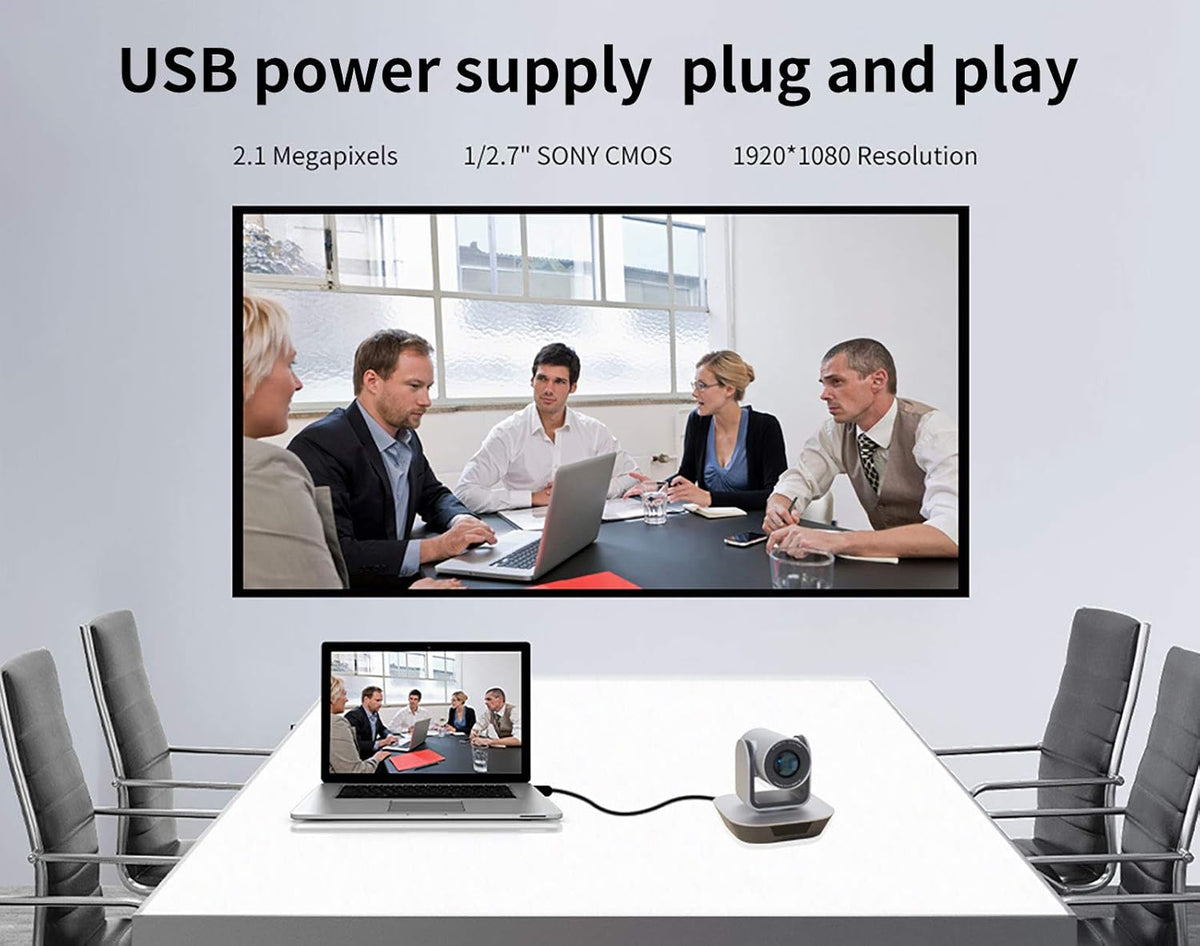 USB Plug-and-Play PTZ Camera, 3X Zoom W71439