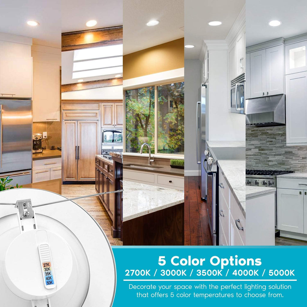 5/6 Inch LED Recessed Retrofit Downlight, 14W, Color Selectable, Dimmable, 4 Pack K494026