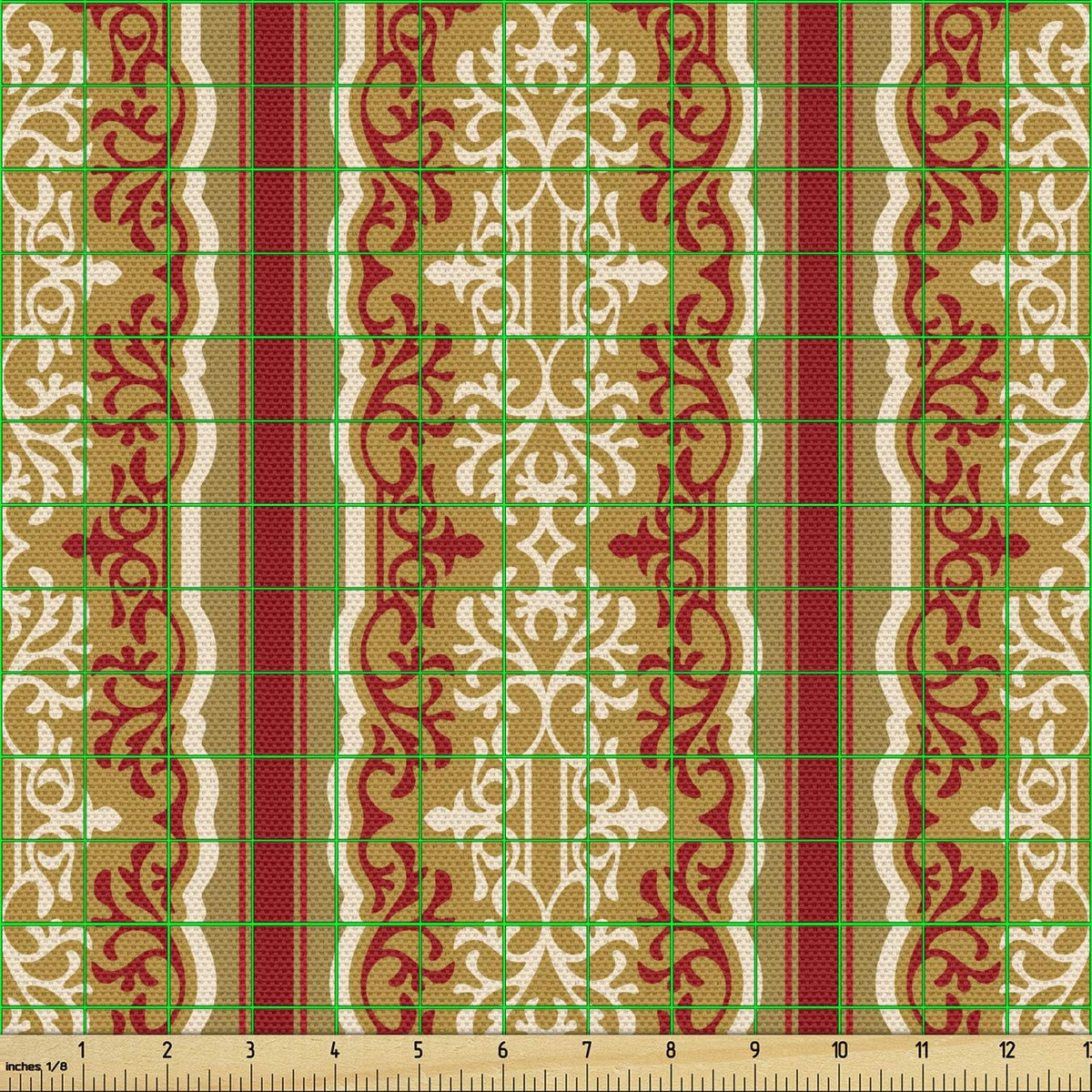 Orient Fabric by The Yard, Ruby Pale Coffee Cream Decorative Fabric V836