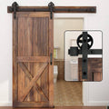 5-16FT Single Wood Sliding Barn Door Hardware Kit Carbon Steel I833381