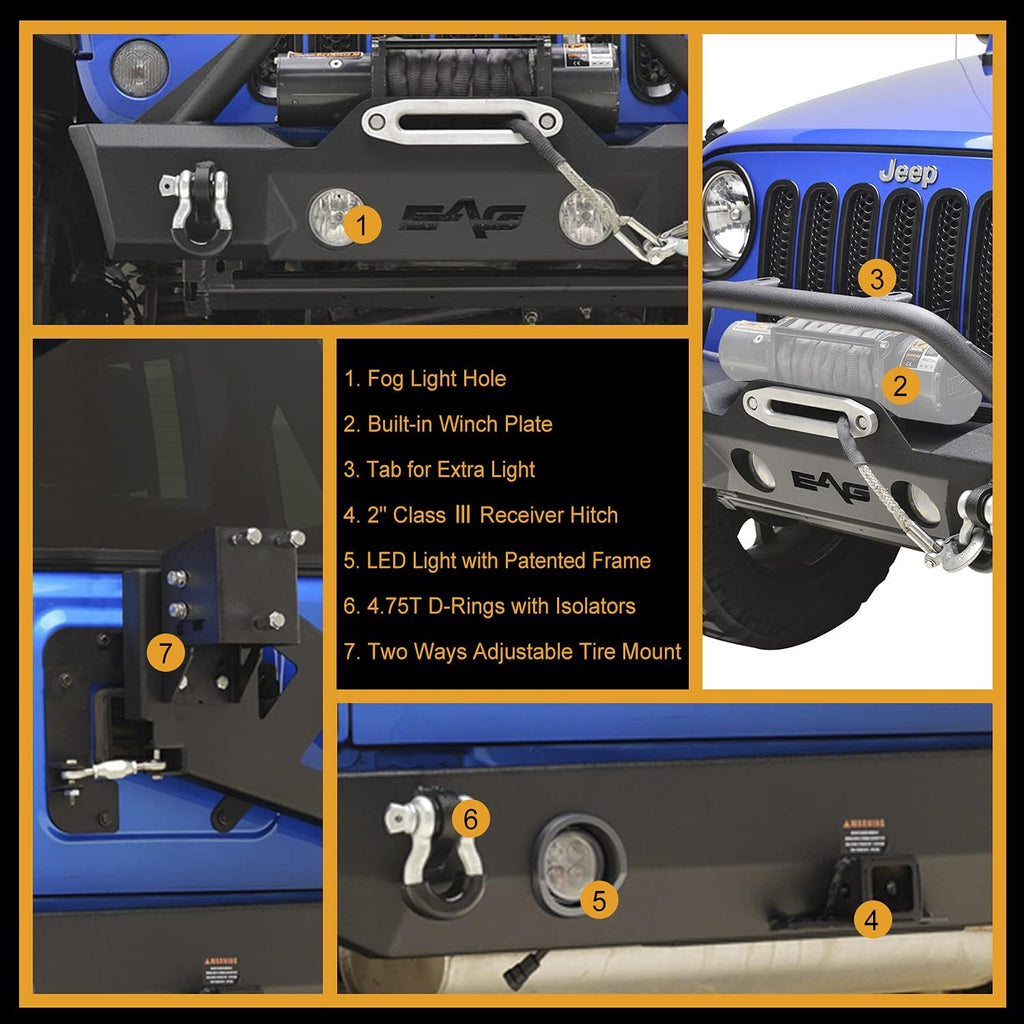 Front and Rear Bumper with Tire Carrier Combo O1642