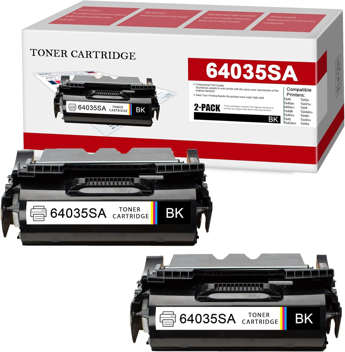 2 Pack Black Toner Cartridge F768425