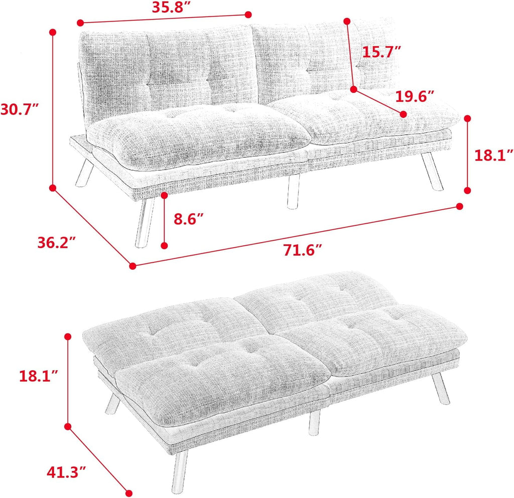 Convertible Folding Futon Sofa Bed Sleeper Couch Z754