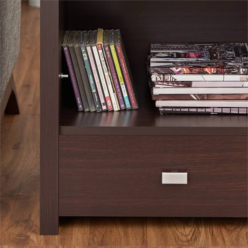 Walnut Open Shelf End Table U579