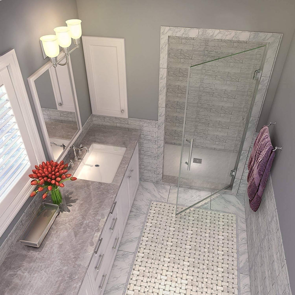 72x22 High x 22x22 Wide Frameless Shower Door Stainless Steel Y6306
