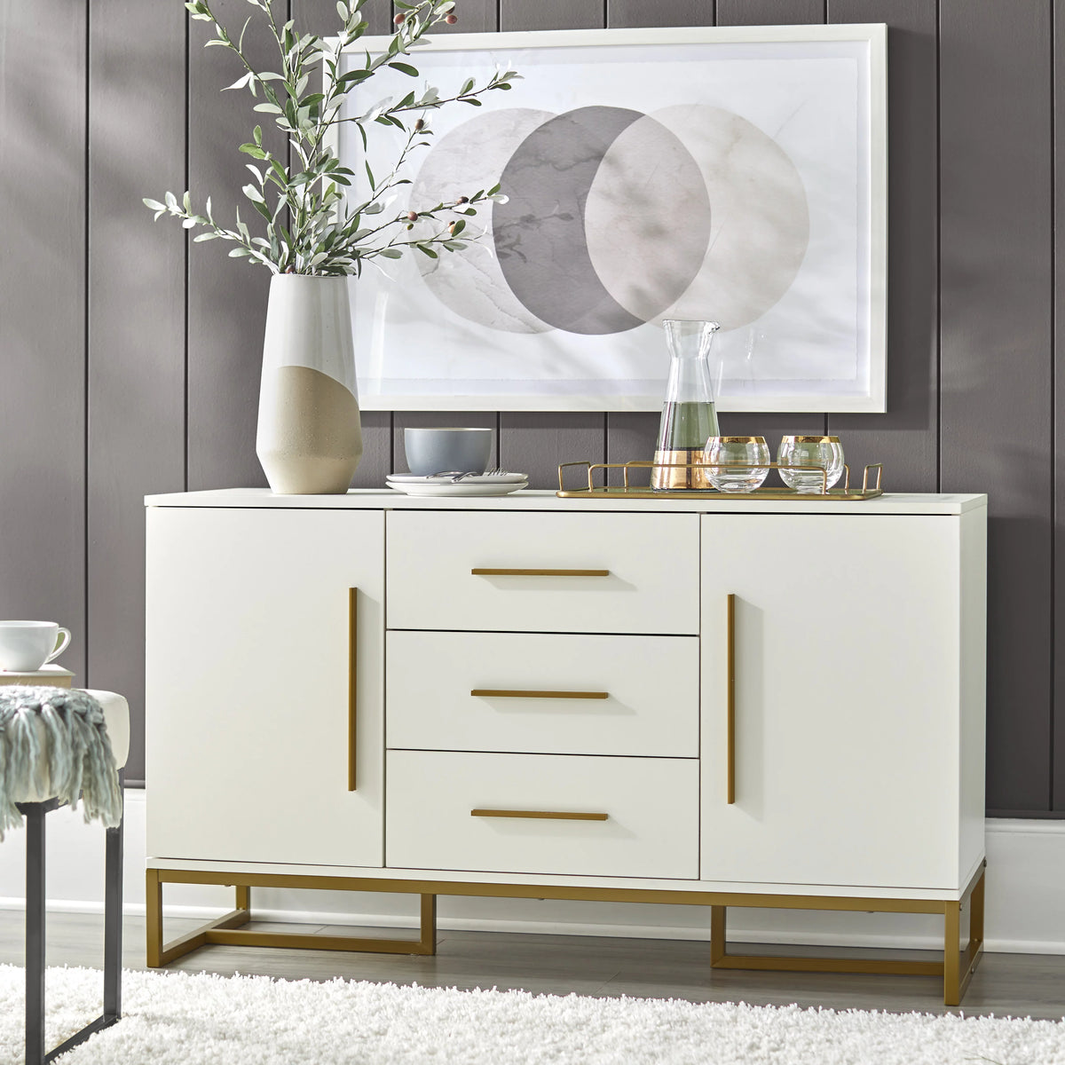 White Modern Dining Room Storage Sideboard B3330
