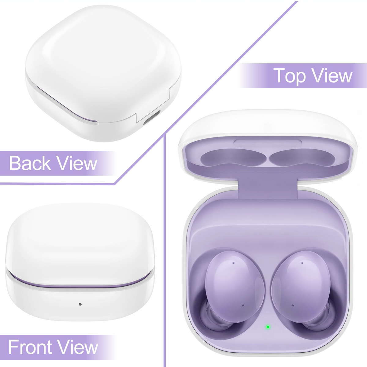 Purple Truly Wireless Bluetooth Headphones with Noise Isolation D479651